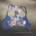 2017 new design hot sale 5 colors printing front open hot sale sexy lace triangle bralette